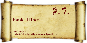 Hock Tibor névjegykártya